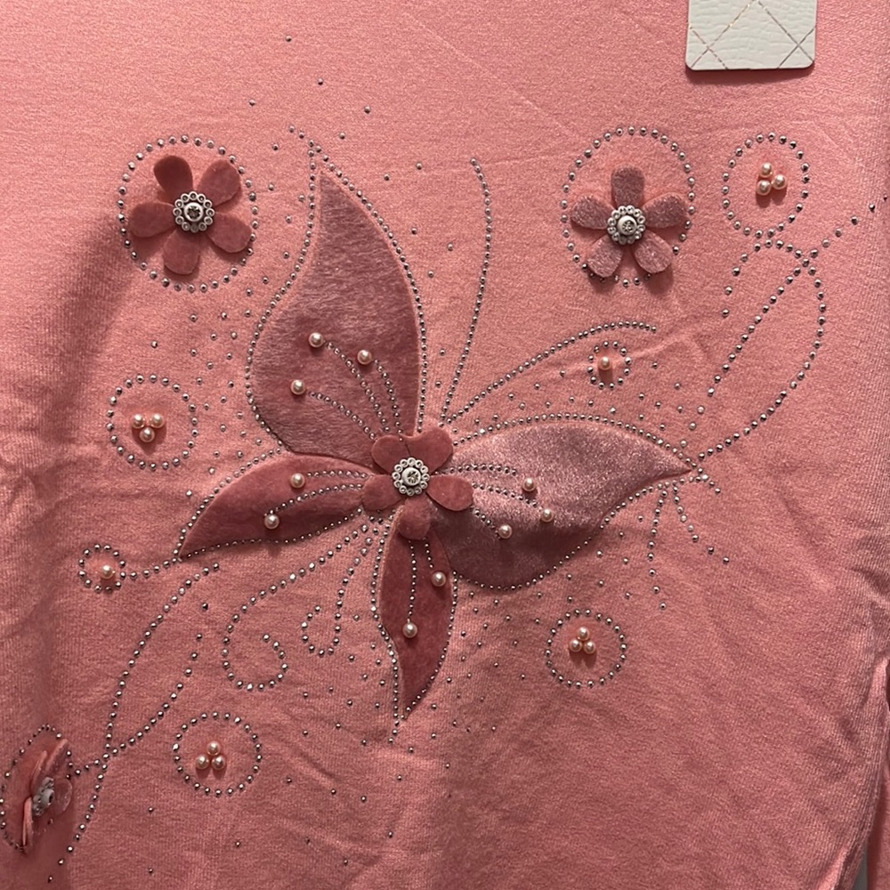 brand new pink butterfly sweater